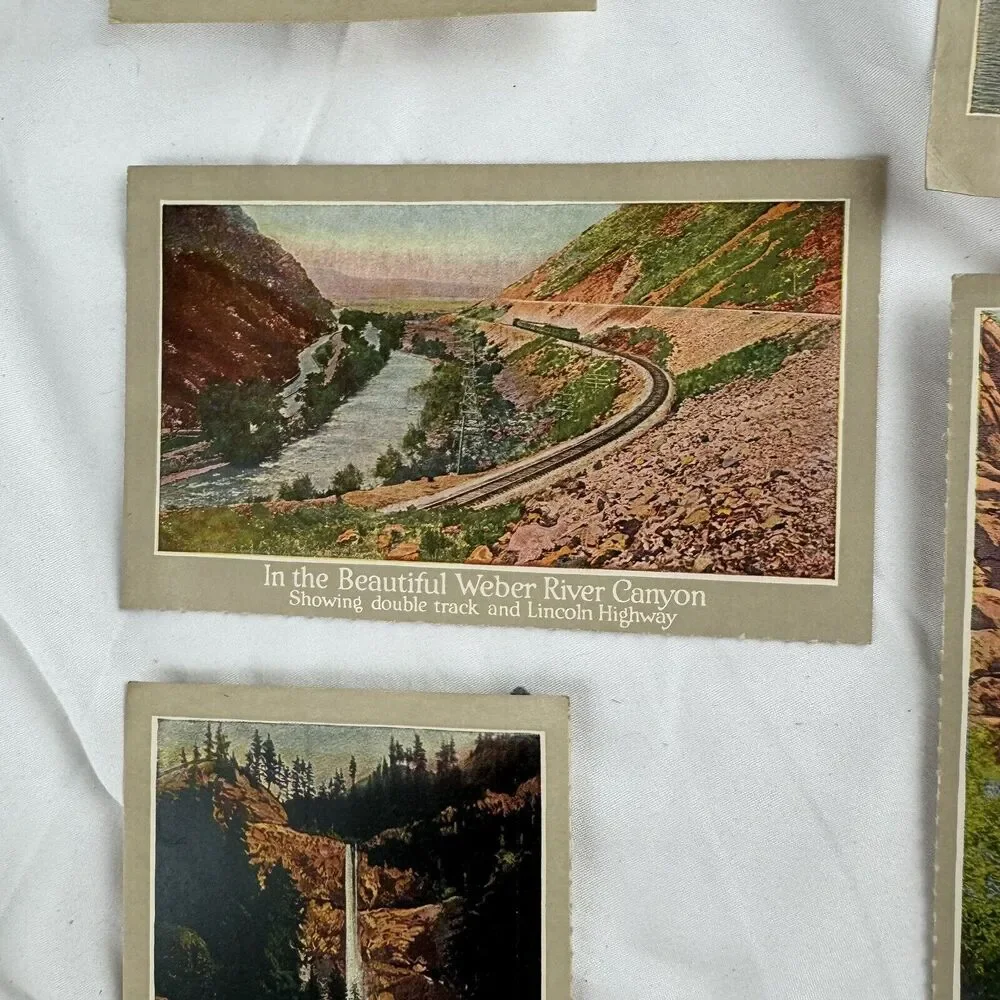 Union Pacific System Pictorial Post Card Lot Old Faithful Continental Divide - Picture 7 of 9